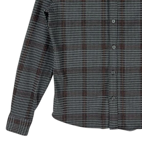 Express Men's Stretch Black Grey Plaid Button-Up Shirt Size XS Long Sleeve NWOT - Picture 5 of 10